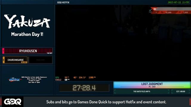 Detective Kiryu? - Lost Judgment: The Kaito Files showcase - GDQ Hotfix Speedruns смотреть онлайн
