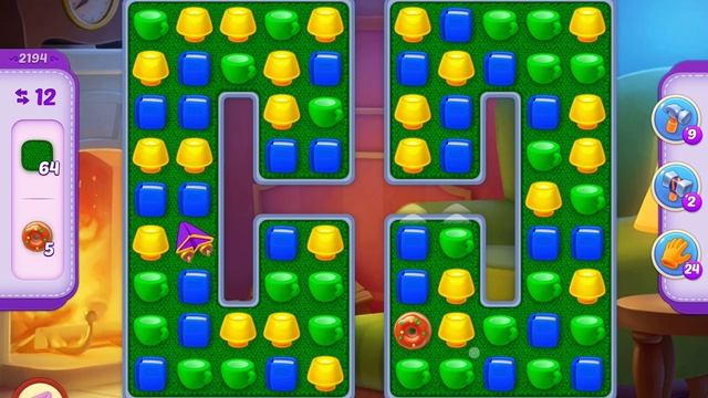 HomeScapes Level 2194 no boosters (18 moves) смотреть онлайн