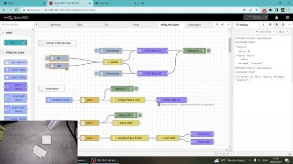 Running Node-Red on the iHost and control Sonoff devices from Node-Red