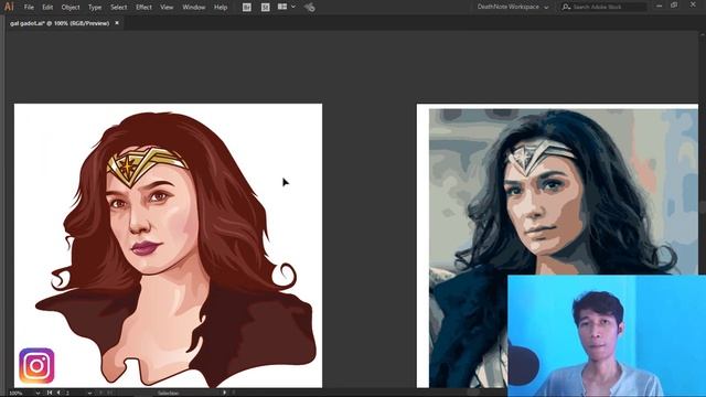 Auto Trace v.s Manual Trace | Adobe Illustrator смотреть онлайн