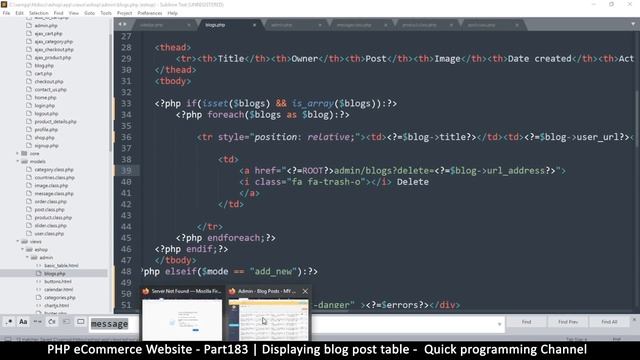 #183 PHP Ecommerce website development | Displaying blog post table | MVC OOP - Quick programming смотреть онлайн