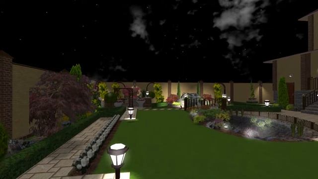 Landscaping project "Victoria" (night time) смотреть онлайн