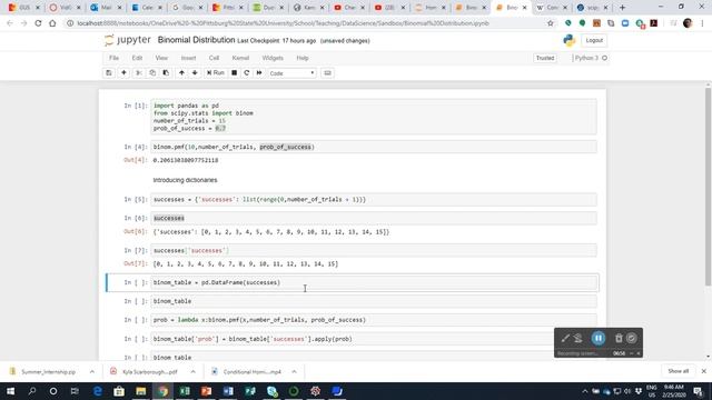 Binomial Probability Distribution on Jupyter Notebooks смотреть онлайн