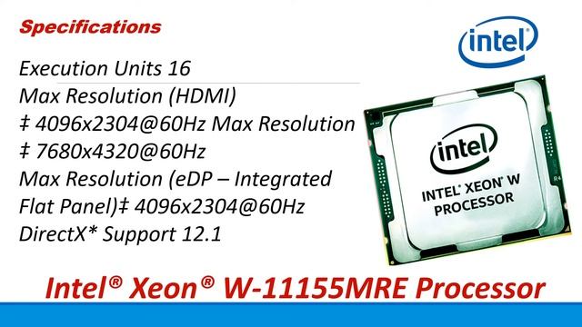 INTEL Xeon W11155 Processor Specifications смотреть онлайн