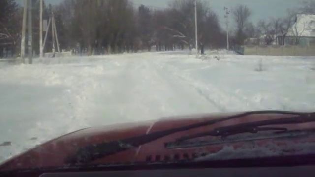 Москвич Azlk  21-41 зимой. Тест с шинами Hankook I-cept 605 по снегу