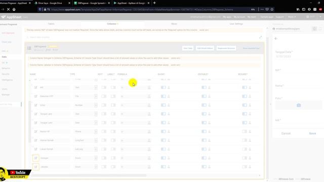 Appsheet : Membuat Aplikasi Pendataan Pegawai Berbasis Mobile Online & Terdatabase (No Coding)