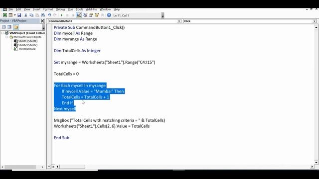 VBA to Count Cells with Specific Text - Count Cells with Criteria смотреть онлайн
