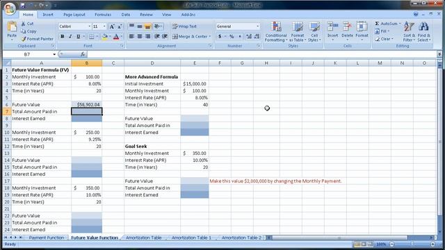 Excel 2007-2010 Future Value Formula (Investingments).mov смотреть онлайн