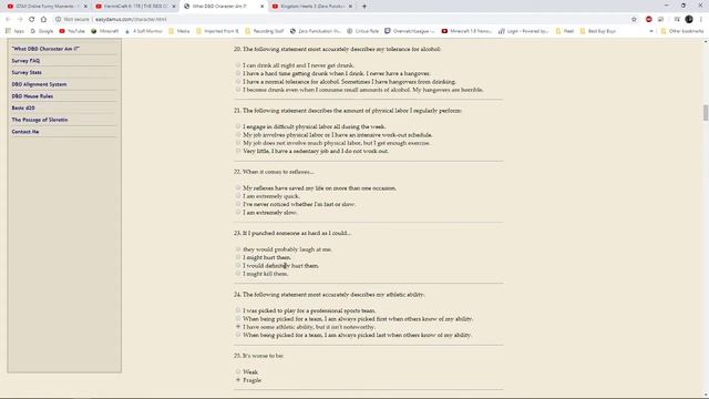 Dungeons & Dragons Class/Alignment Quiz