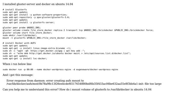 DevOps & SysAdmins: How can i mount volume of glusterfs to /var/lib/docker in ubuntu 14.04? смотреть онлайн