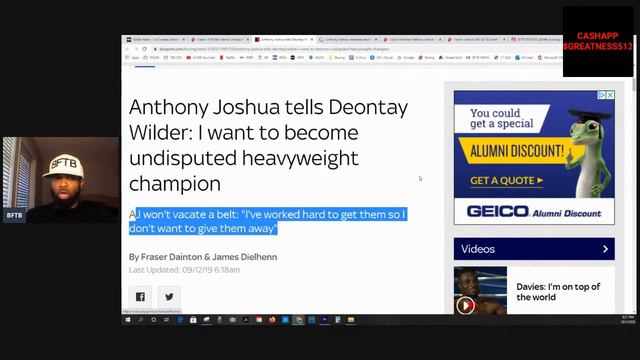 BFTB BOXING 424 *AJ WILLING TO VACATE WBO TITLE TO FIGHT FURY!!* смотреть онлайн