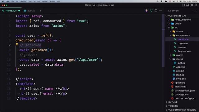 Vue 3 Authentication With Laravel Breeze API | Vue Authentication Laravel