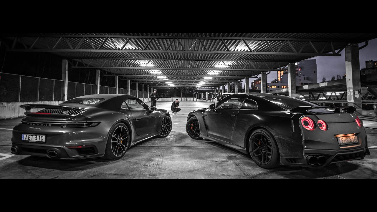 Porsche 911 TurboS cabrio Guest Nissan GTR Stockholm 4K.mp4 смотреть онлайн