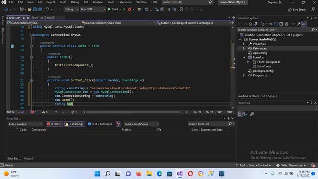 CONNECTION TO MYSQL IN VISUAL STUDIO 2022 - Connect to MySQL Workbench database in C# смотреть онлайн