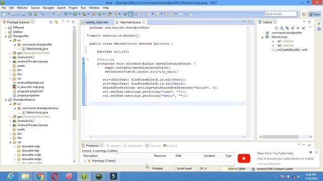Create "Android Shared Preference" App in PC | Tamil | Eclipse смотреть онлайн