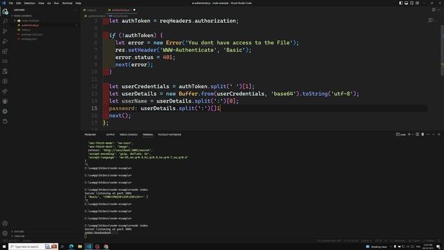 43. Check HTTP Authentication Authorization Header username & password in Node Server Code - AJAX смотреть онлайн