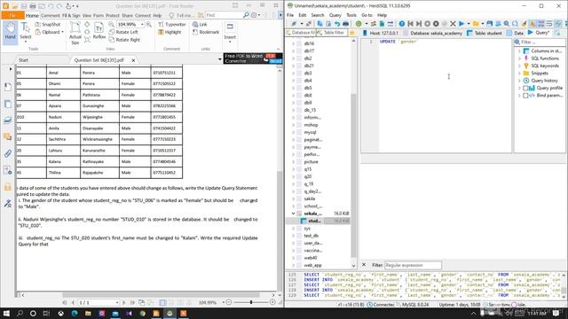 DBMS Question Session 6 | 1st Year | Semester 01 | Java Institute | Nidula Gunawardana смотреть онлайн
