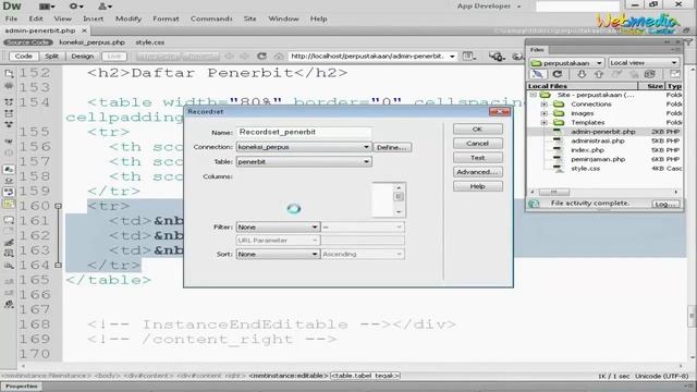 Membuat Recordset, Repeat Region dan Dynamic Text Pembuatan Aplikasi Berbasis Web Perpustakaan смотреть онлайн