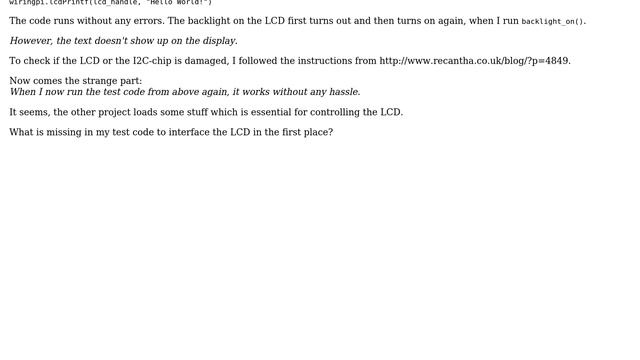Raspberry Pi: 2004-LCD with PCF8574-I2C and wiringPi (Python) (2 Solutions!!) смотреть онлайн