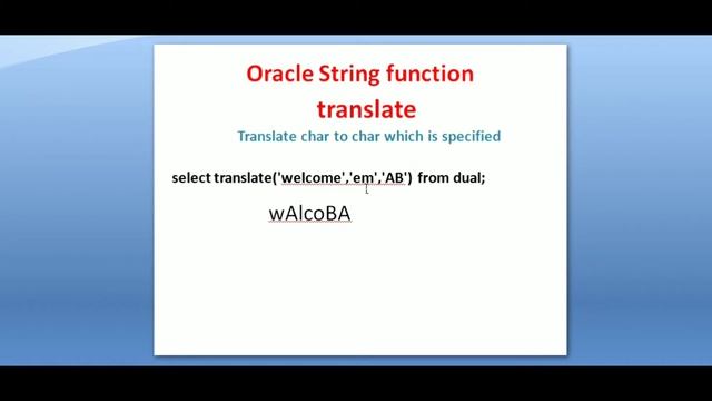 Translate function in Oracle смотреть онлайн