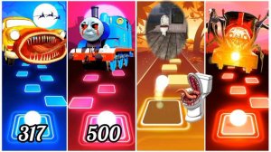 BUS EATER vs TOMAS TRAIN exe vs TOILET MONSTER vs CHOO CHOO CHARLES 💥 Goes Tiles Hop EDM Rush💥