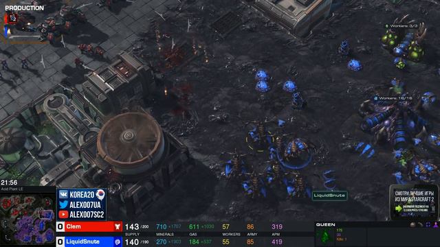 Так кто же победил? Игра-загадка в StarCraft II: Snute (Zerg) vs Clem (Terran) смотреть онлайн