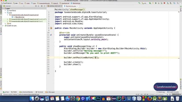 Android Development 8 : Alert Dialog, Show alert messages to the user (Bangla | বাংলা) смотреть онлайн