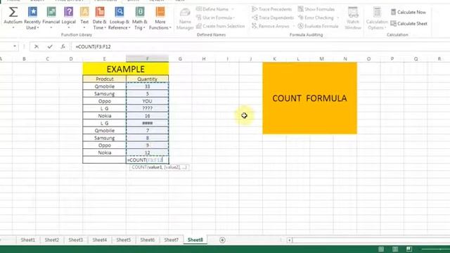 Ms Excel 2013 How To Use Count Formula смотреть онлайн