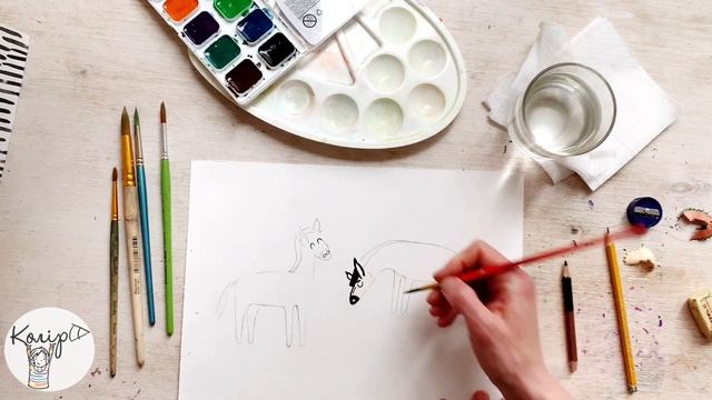 Рисуем зебру-даже двух! смотреть онлайн