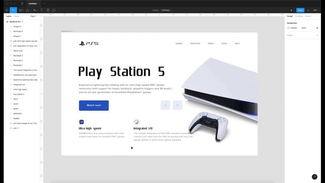 Урок 7. ПРАКТИКА. Отрисовка концепта Playstation 5 в Figma смотреть онлайн