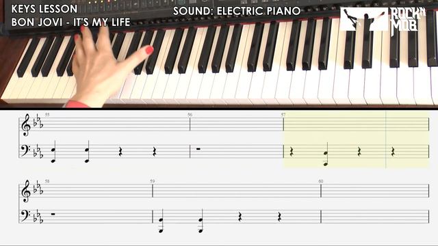 BON JOVI IT'S MY LIFE KEYS PIANO LESSON смотреть онлайн