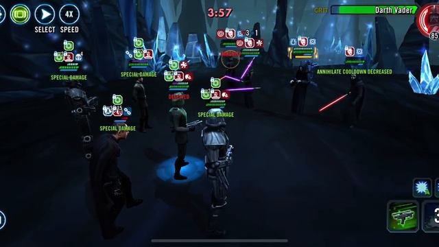 Imperial troopers with dark trooper and moff gideon vs see + triunvurate - swgoh смотреть онлайн