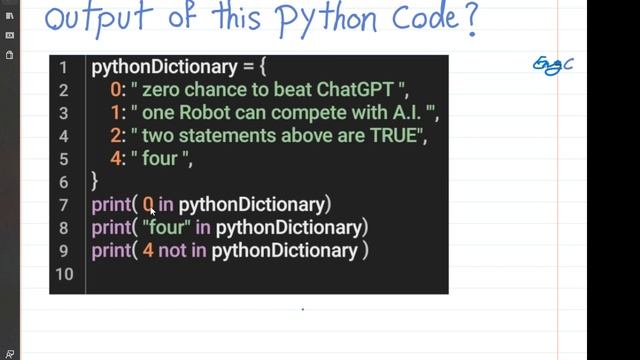 What is the output of this Python code? Dictionary Example in Python смотреть онлайн