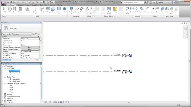 Revit LT Getting Started: Creating a Project and Adding Levels смотреть онлайн