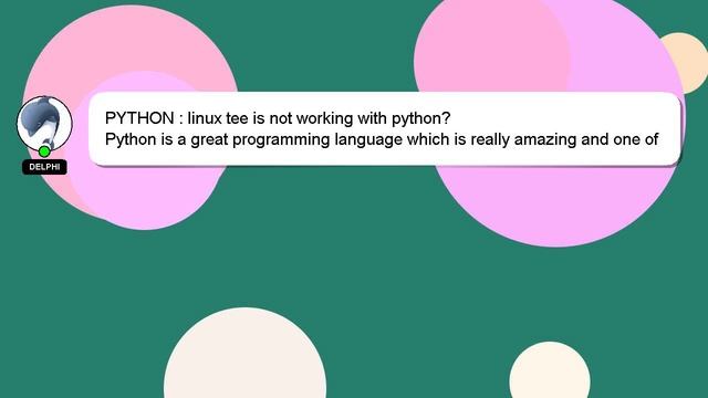 PYTHON : linux tee is not working with python? смотреть онлайн
