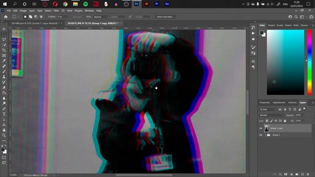 How To VHS Glitch Photo In Adobe Photoshop CC 2022 | Easy Tutorial смотреть онлайн