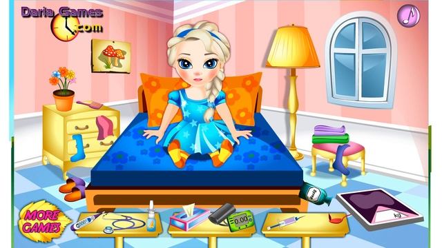 NEW Игры для детей—Малышка Эльза заболела—мультик для девочек смотреть онлайн