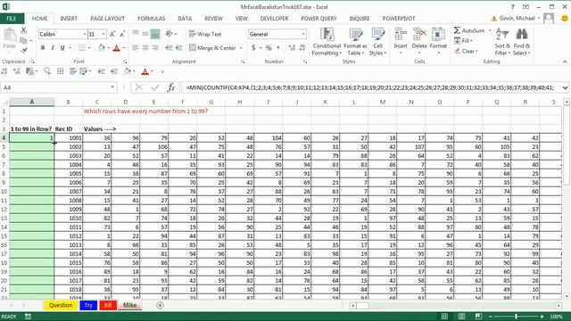 Mr Excel & excelisfun Trick 167: Are All the Numbers 1 to 99 in Range? Array Formula or VBA? смотреть онлайн