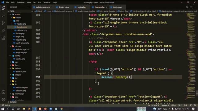 Project in PHP in Bangla : Logout/Sign out and login check using php and MySQL смотреть онлайн