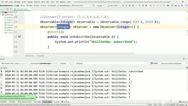 Range operator to create observable. RxJava tutorial part 6. смотреть онлайн