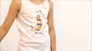 Белая майка с лисичкой и трусики с листьями для девочки (18431а/19431) / Нижнее белье для девочек