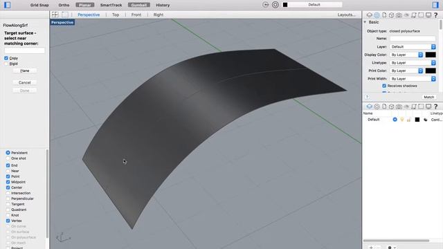 Rhino 3D For Mac - Flow Along Surface