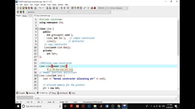 Creating Copy Constructor in C++/ Object Oriented Programming смотреть онлайн