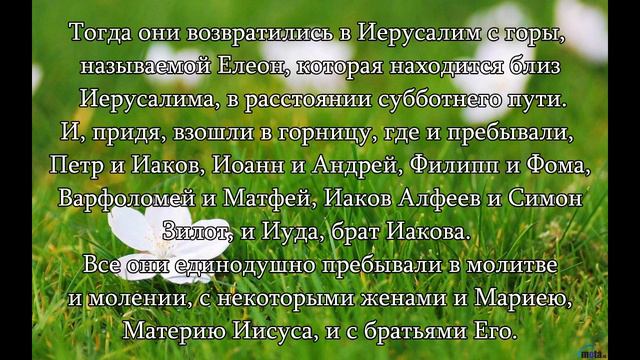 Деяния святых Апостолов глава 1 смотреть онлайн