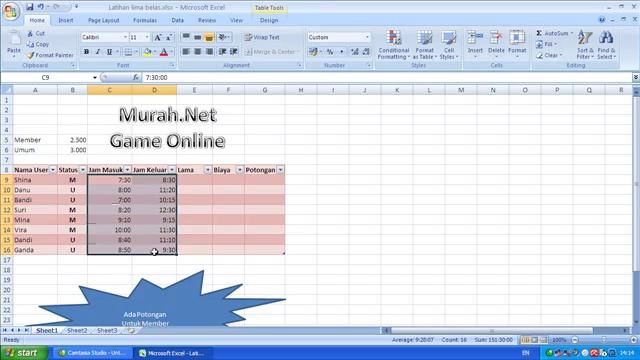 Format As Table Pada Microsoft Excel 2007 смотреть онлайн