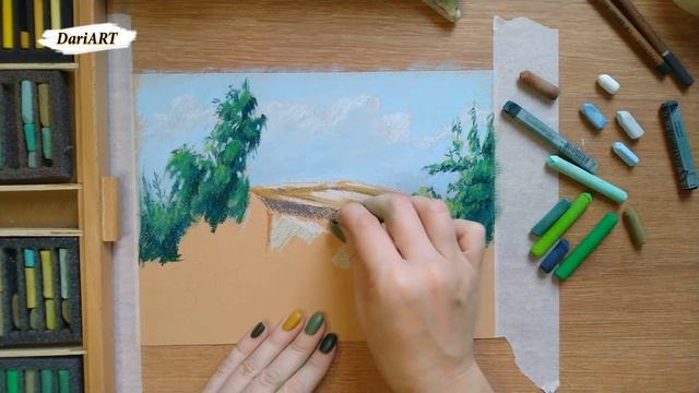 Урок рисования пастелью Подсолнухи