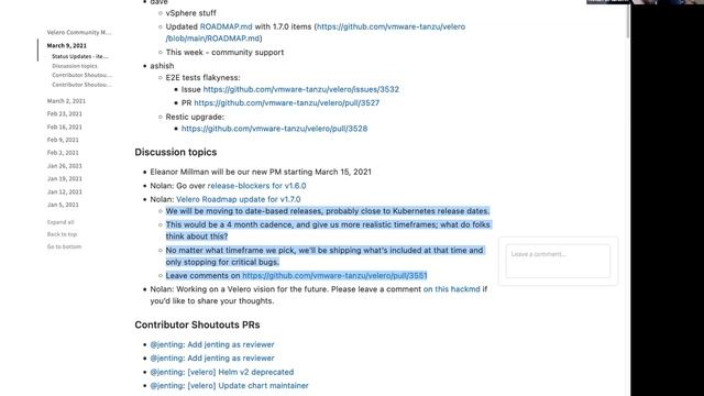 Velero Community Meeting / Open Discussion - March 9, 2021 смотреть онлайн