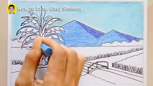 How To Draw Easy a Rice Field Scenery at The Foot of a Mountain In The Morning With Oil Pastel смотреть онлайн