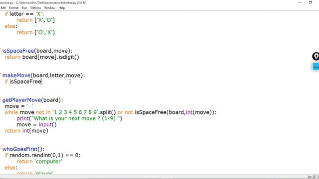 Making Main Loop and Player Move Tic Tac Toe (Game Development) in Python смотреть онлайн