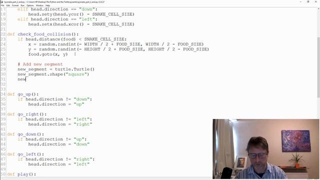 Python Turtle Graphics Snake Game Part 3 смотреть онлайн
